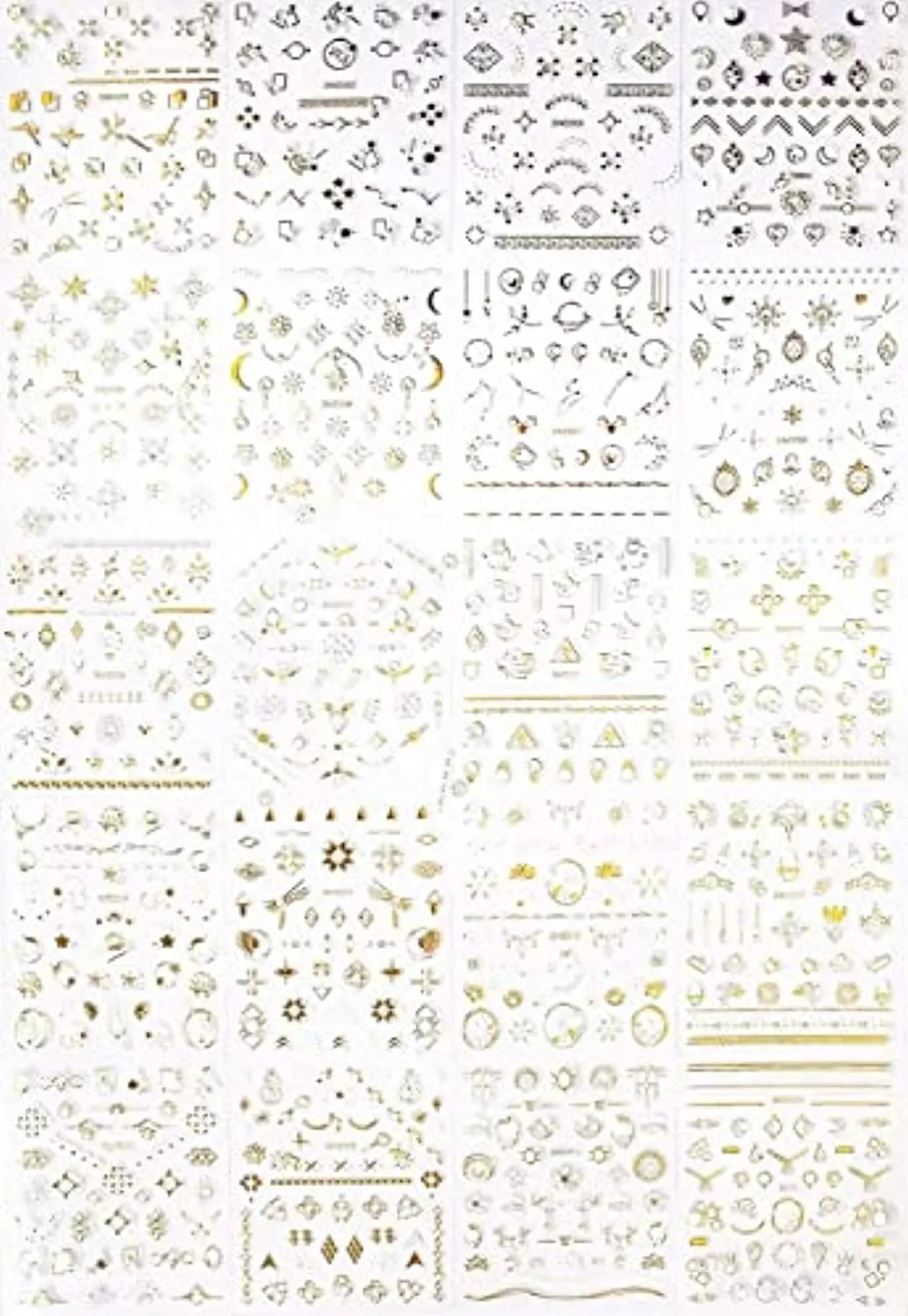 FUTVART 20 Sheets Nail Art Stickers 3D Diamond Self Adhesive Nail Decals Luxury Gold Nail Design Stickers Nail Decorations for Nail Art with Tweezers