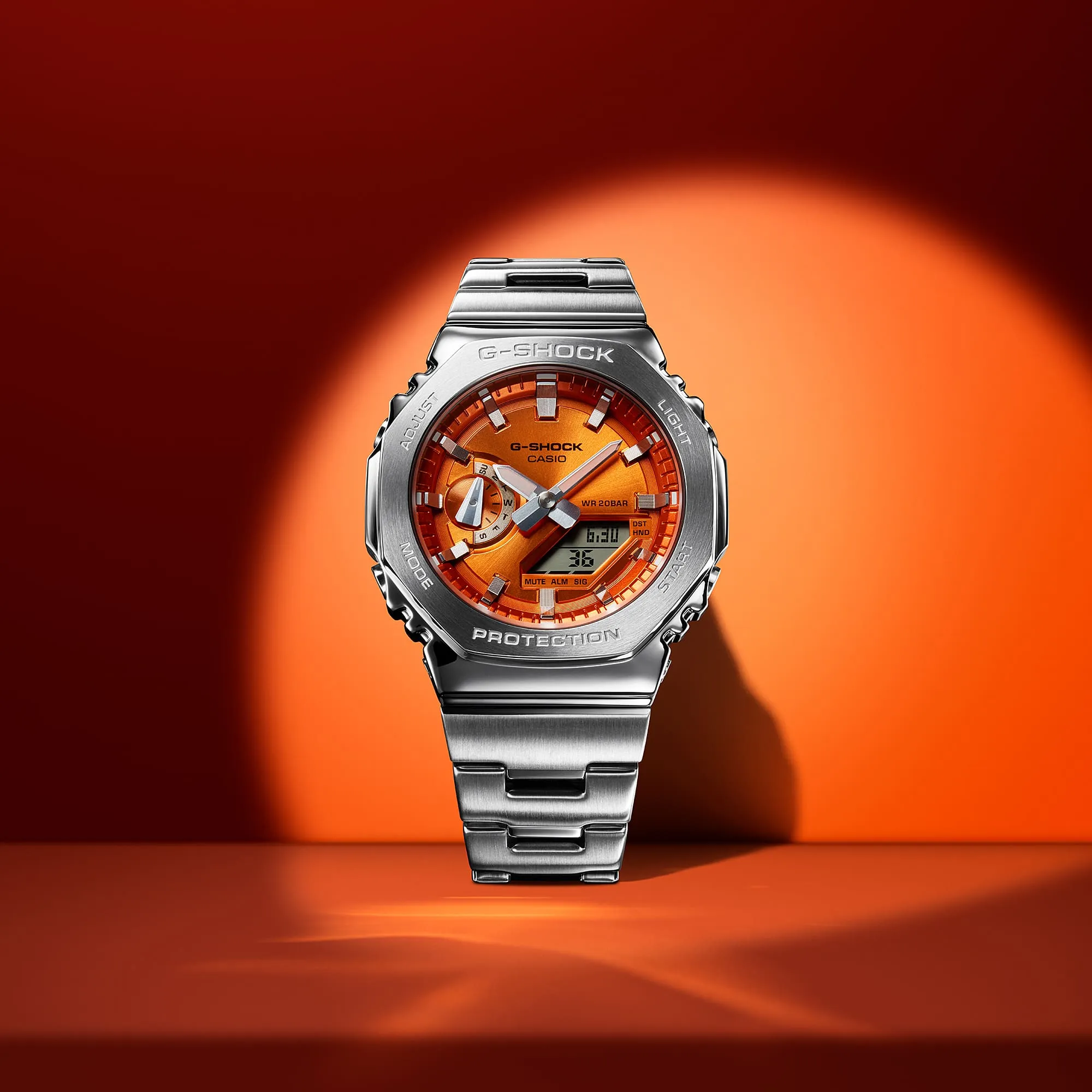 G-Shock G-Steel Octagonal Orange Dial Watch GM-2110D-4A