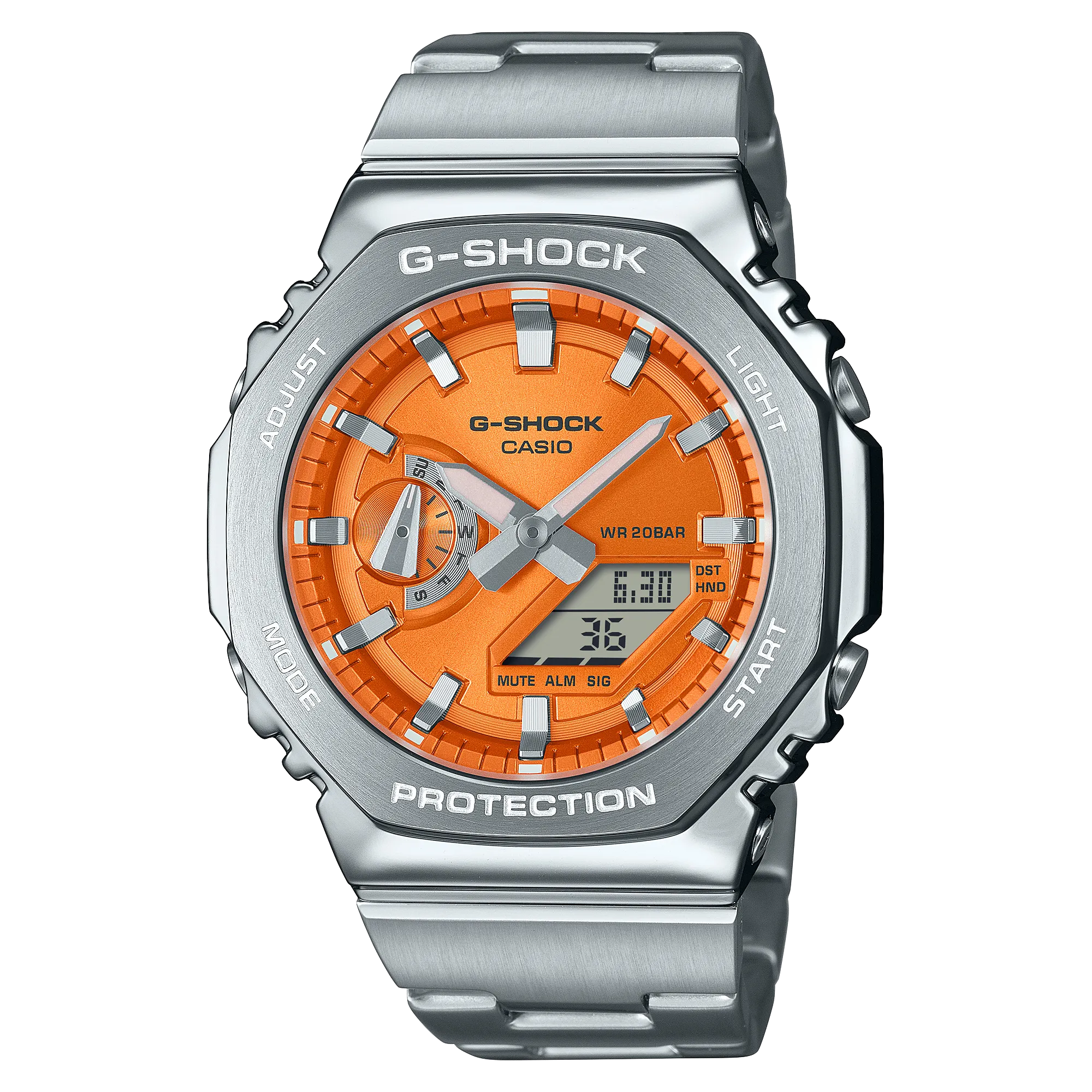 G-Shock G-Steel Octagonal Orange Dial Watch GM-2110D-4A