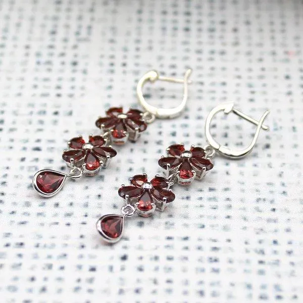 Garnet Dangling Earrings