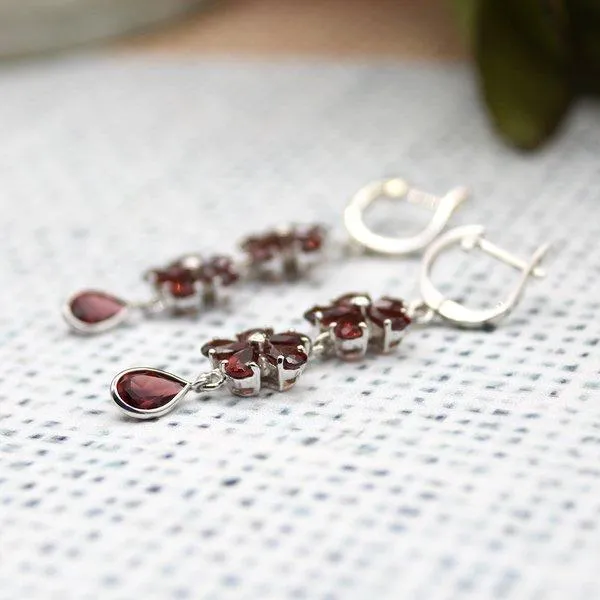 Garnet Dangling Earrings