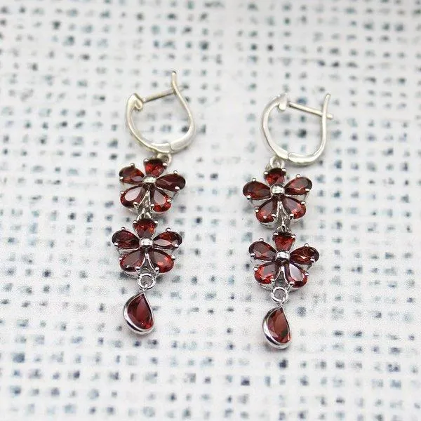 Garnet Dangling Earrings