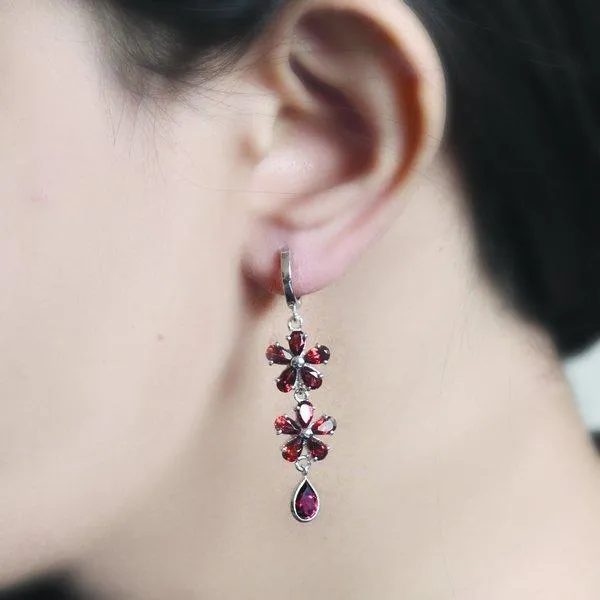 Garnet Dangling Earrings