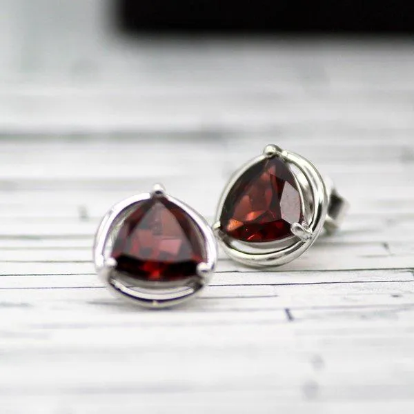 Garnet Stud Earrings