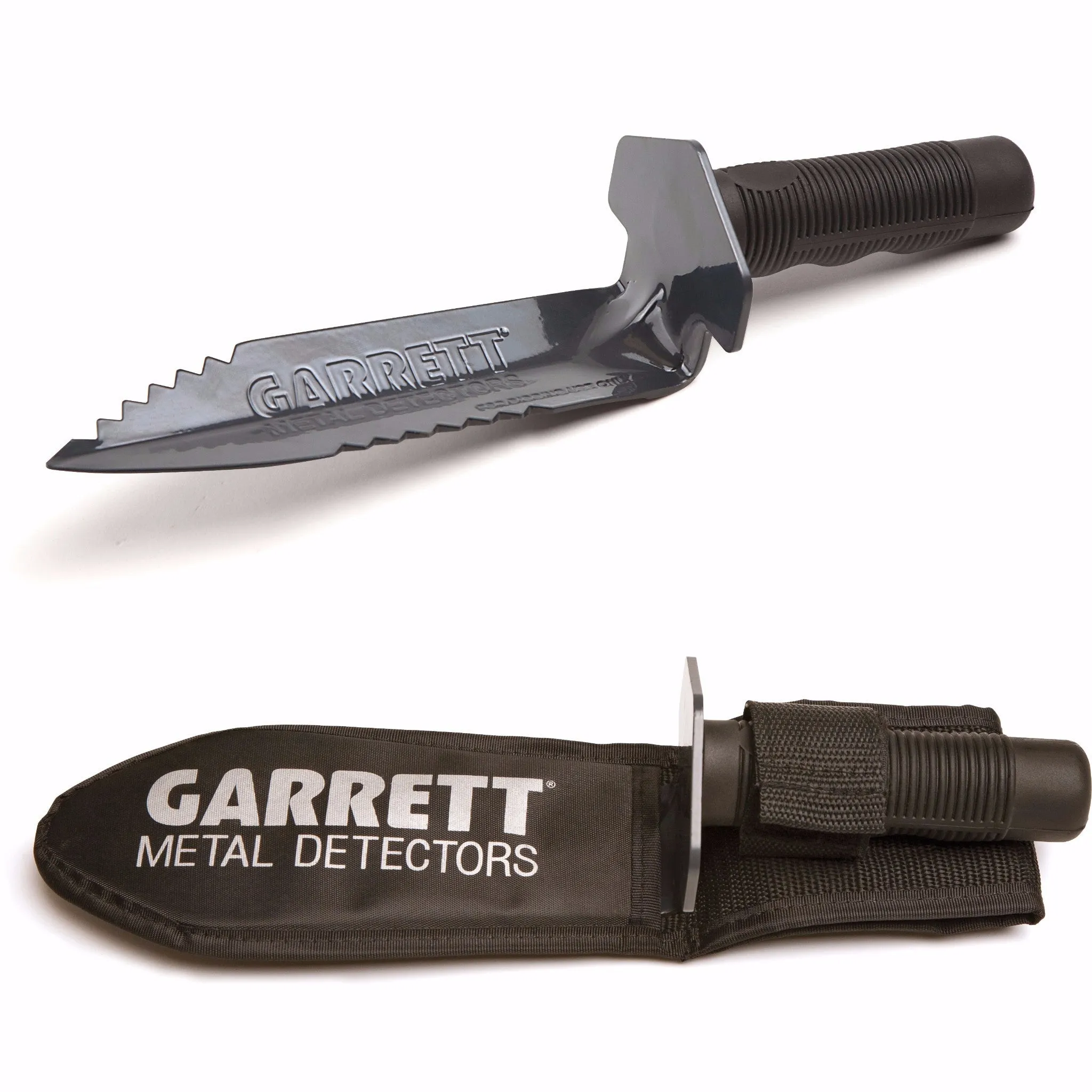 Garrett All Terrain Dig Pouch, Edge Digger Spade and Razor Relic Shovel Bundle