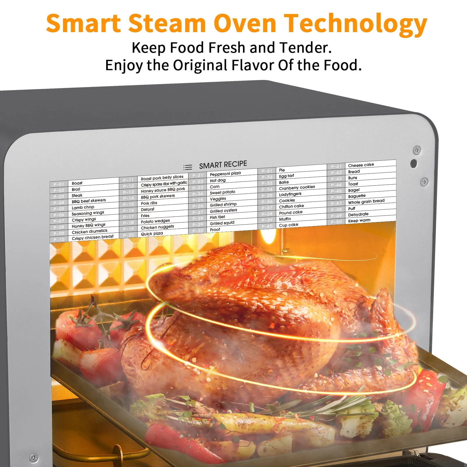 Geek Chef Steam Air Fryer Toast Oven Combo , 26 QT Steam Convection Oven, Black Stainless Steel