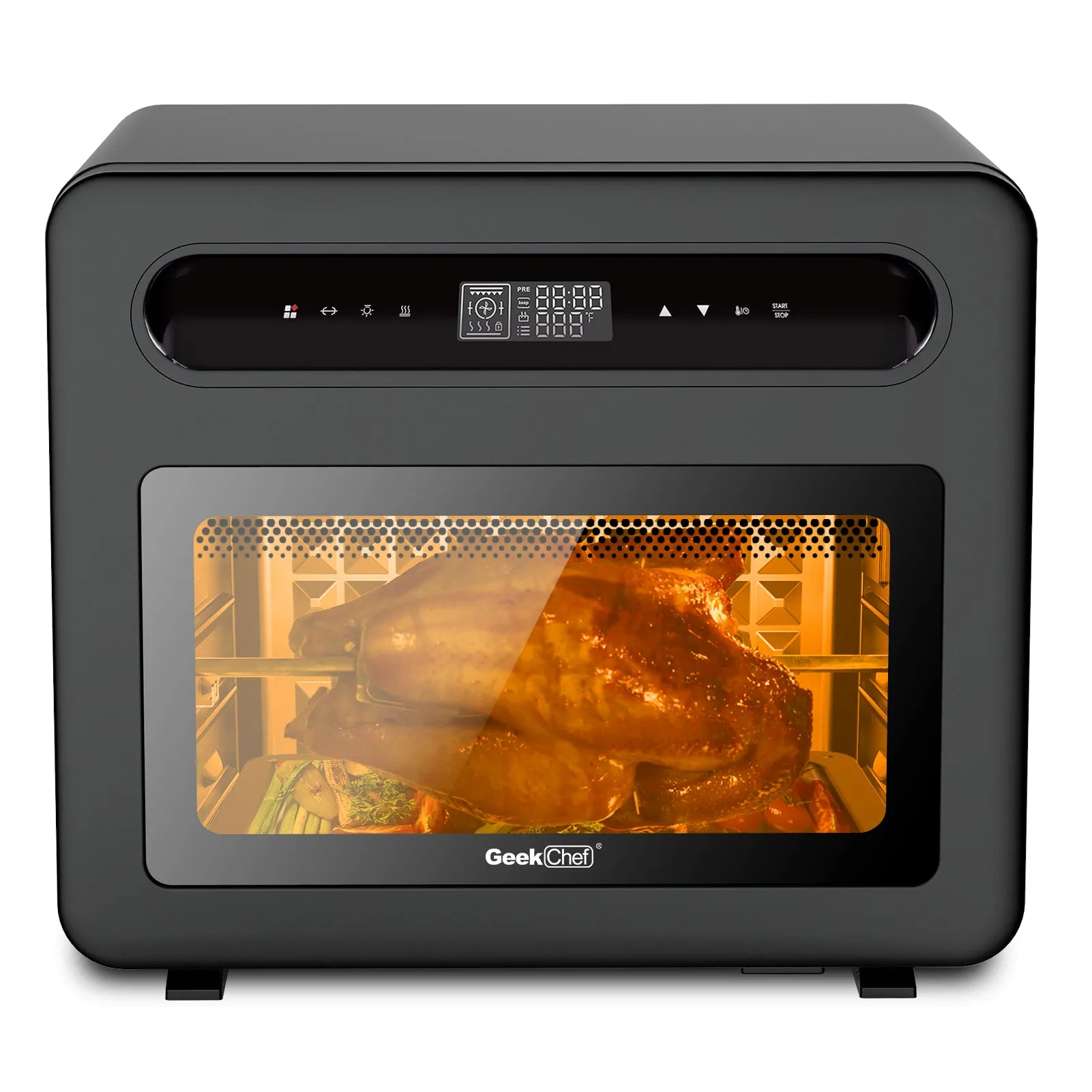 Geek Chef Steam Air Fryer Toast Oven Combo , 26 QT Steam Convection Oven, Black Stainless Steel