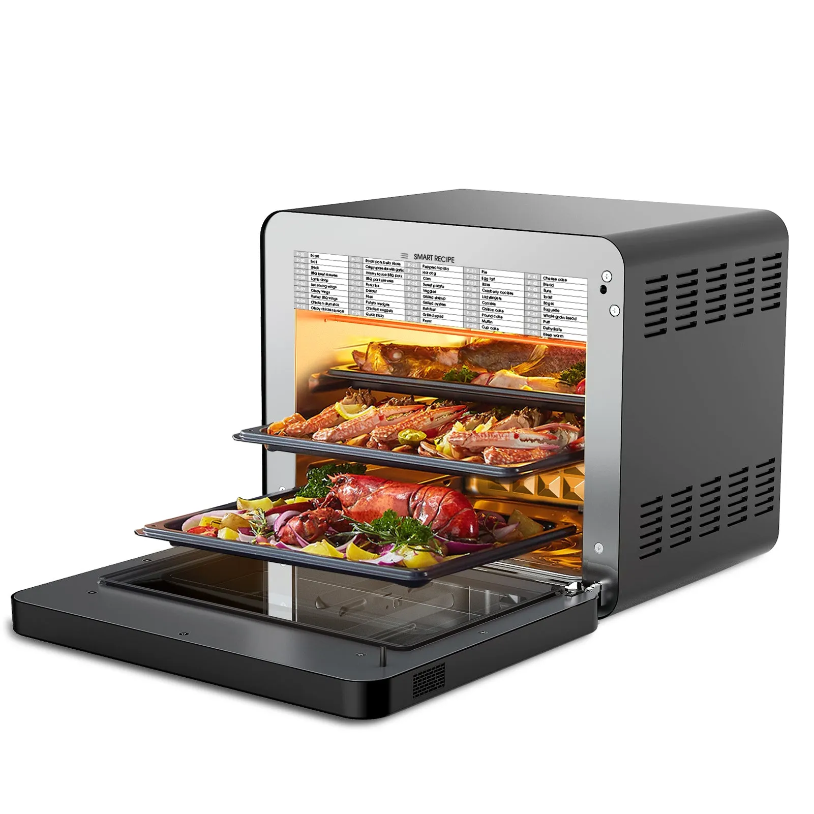 Geek Chef Steam Air Fryer Toast Oven Combo , 26 QT Steam Convection Oven, Black Stainless Steel