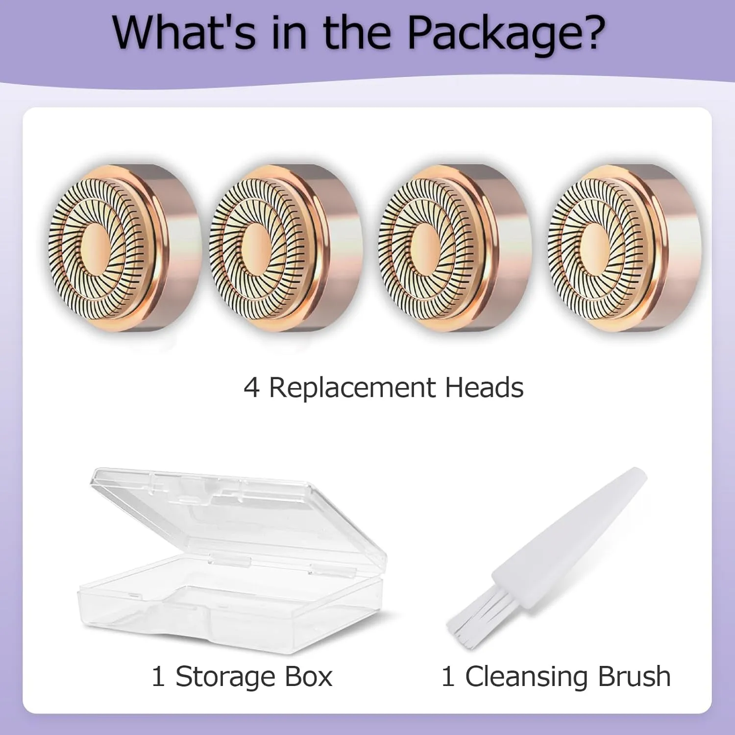 Generation 2 Replacement Heads for Flawless Facial Hair Remover Replacement Heads,Suitable for Flawless Replacement Heads Gen 2 for Flawless Facial Hair Remover for Women,As Seen on TV.(4 Pack)