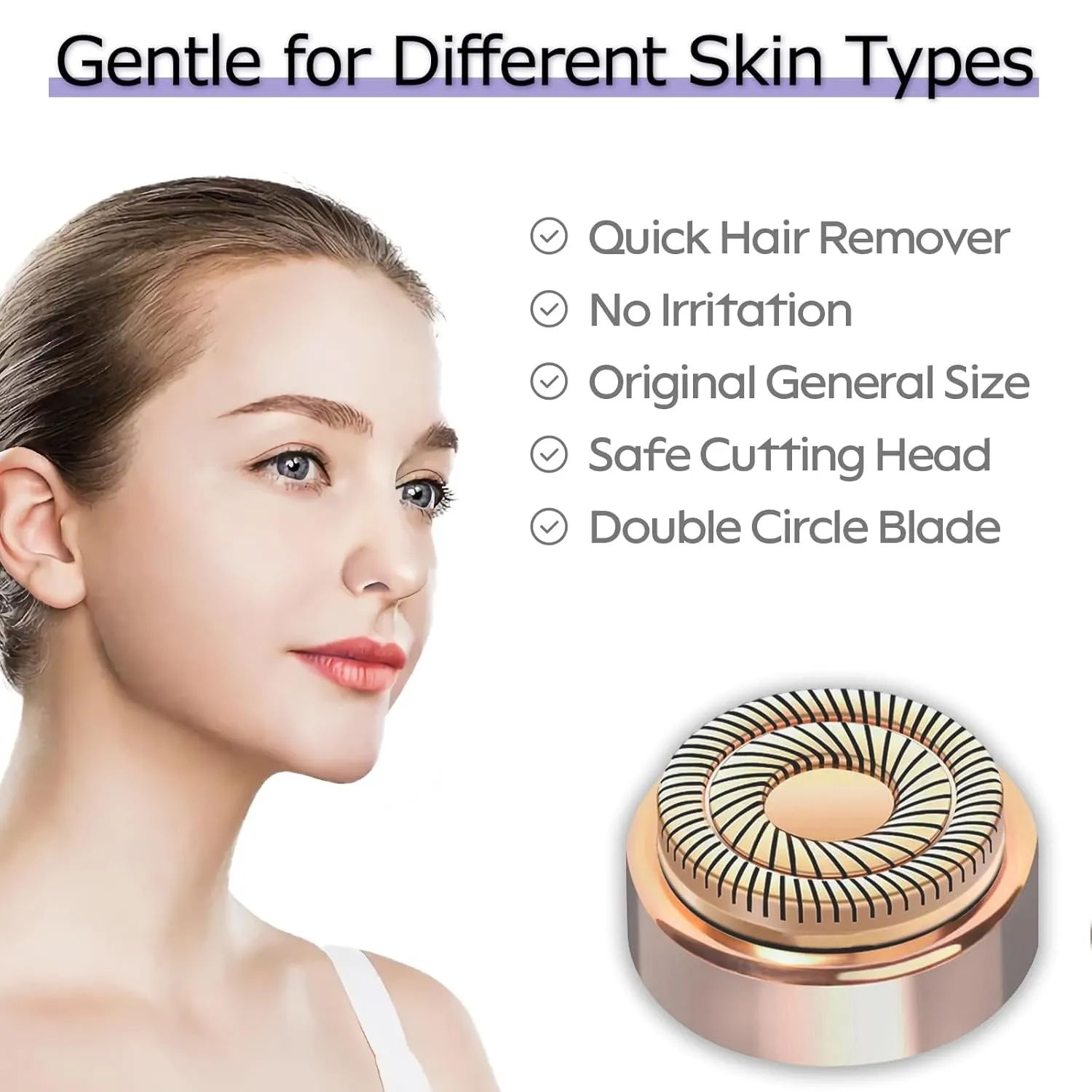 Generation 2 Replacement Heads for Flawless Facial Hair Remover Replacement Heads,Suitable for Flawless Replacement Heads Gen 2 for Flawless Facial Hair Remover for Women,As Seen on TV.(4 Pack)