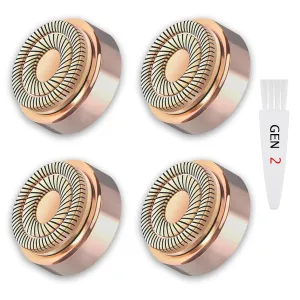 Generation 2 Replacement Heads for Flawless Facial Hair Remover Replacement Heads,Suitable for Flawless Replacement Heads Gen 2 for Flawless Facial Hair Remover for Women,As Seen on TV.(4 Pack)