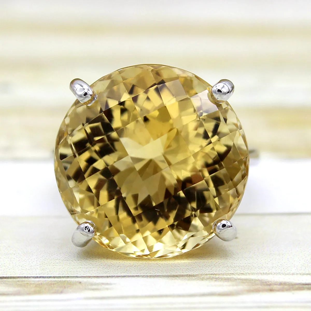 Genuine Citrine Fine Statement Ring