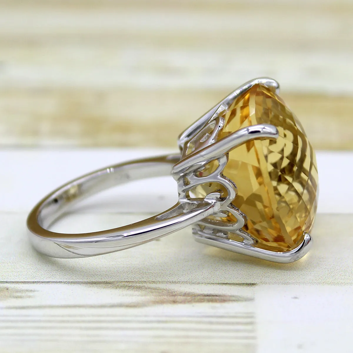 Genuine Citrine Fine Statement Ring