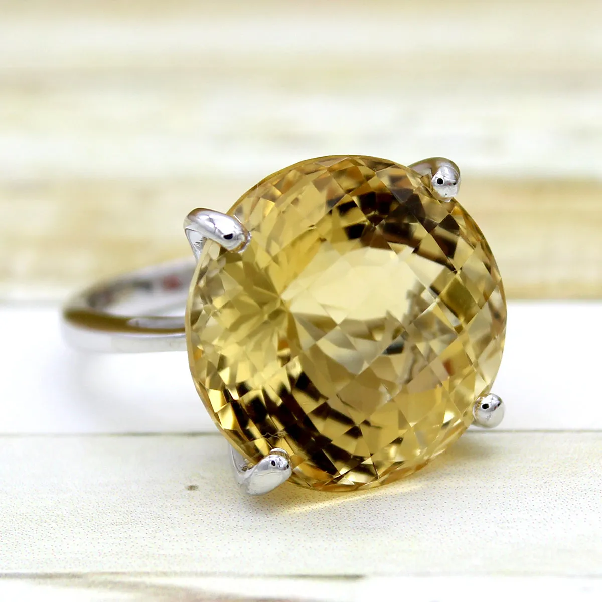 Genuine Citrine Fine Statement Ring