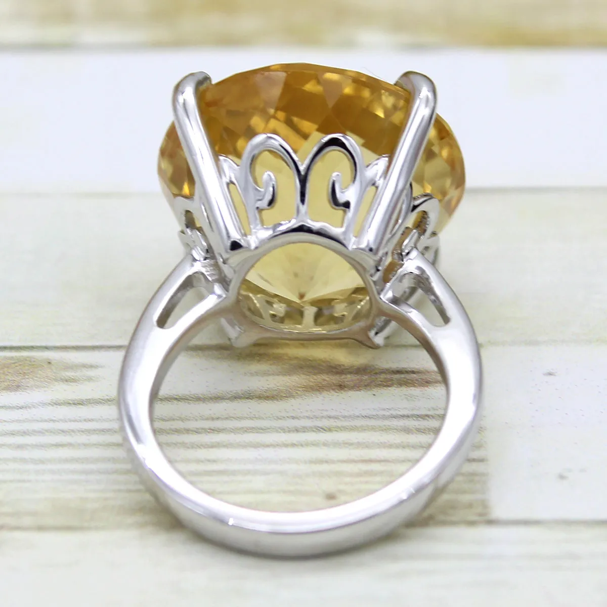 Genuine Citrine Fine Statement Ring