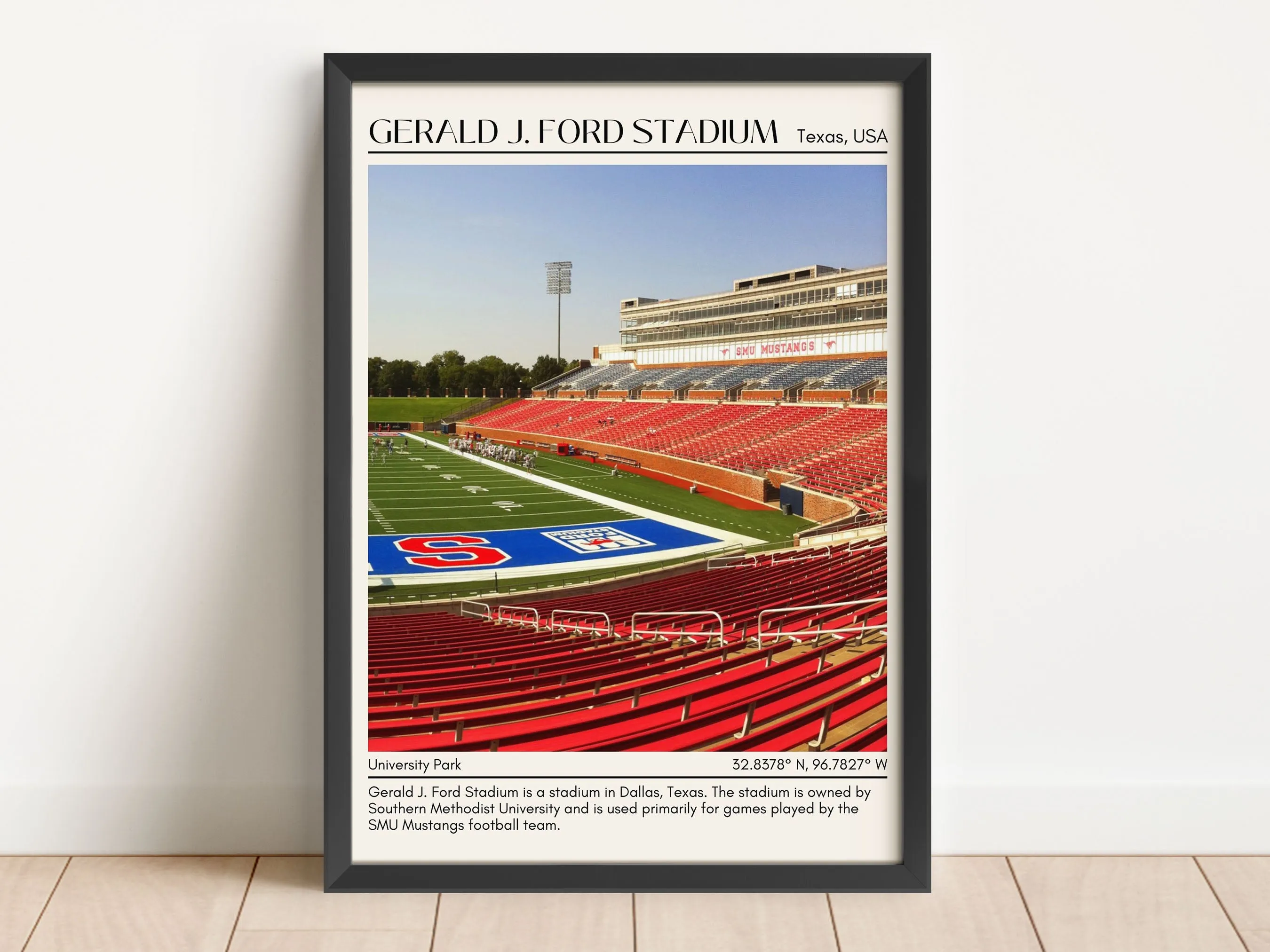 Gerald J. Ford Stadium Football Minimal Wall Art
