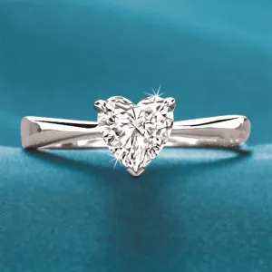 GIA Certified 1 CT H/I Color VS2 Excellent Cut Heart Shape Diamond Ring 18K