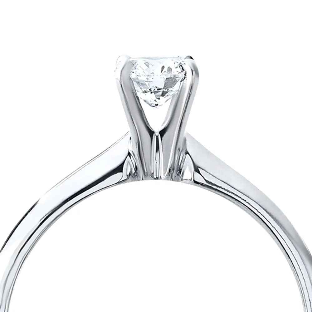 GIA Certified 1/2 Carat Diamond Solitaire Ring 14k Solid White Gold