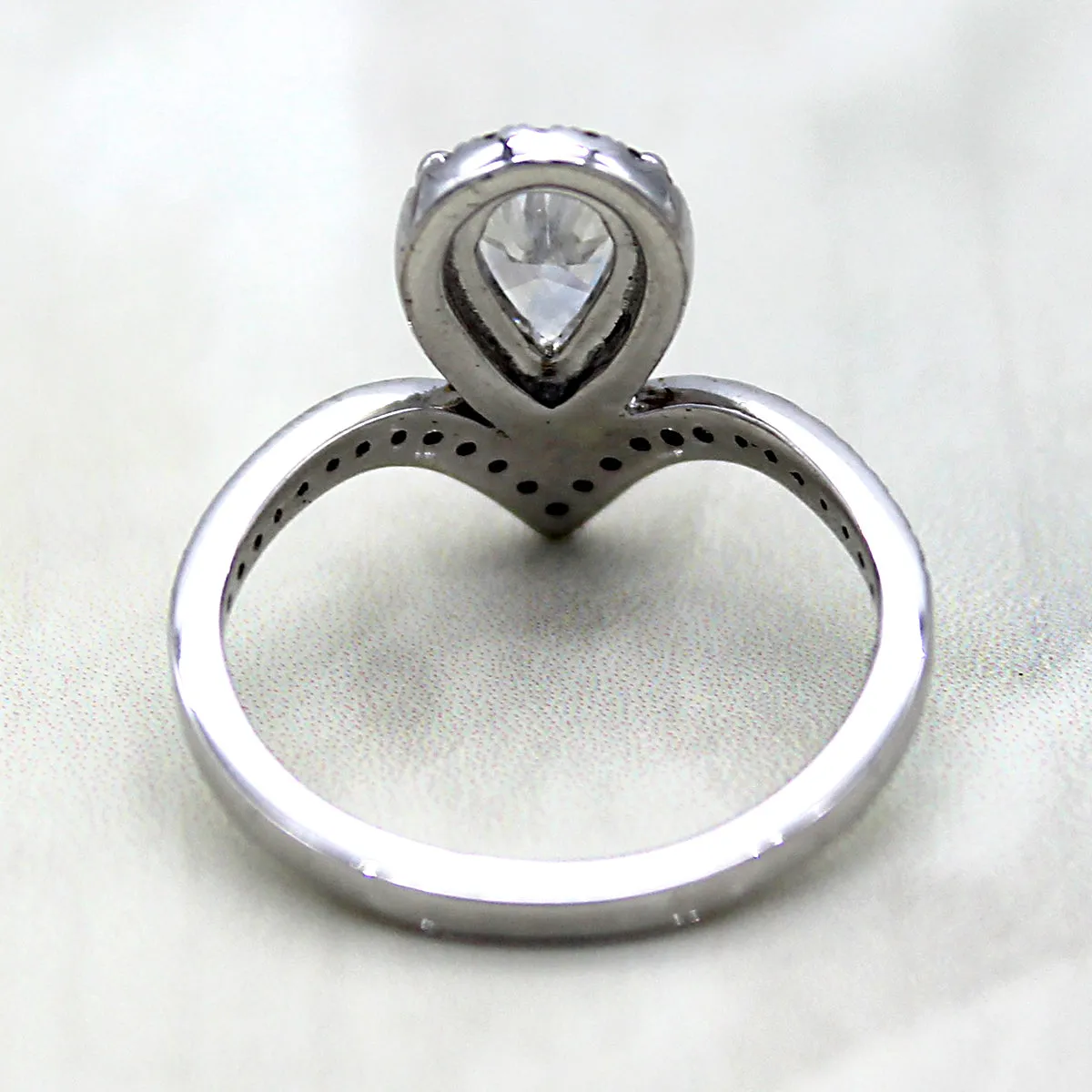 GIA Certified Pear Shape Diamond Modern Engagement Ring