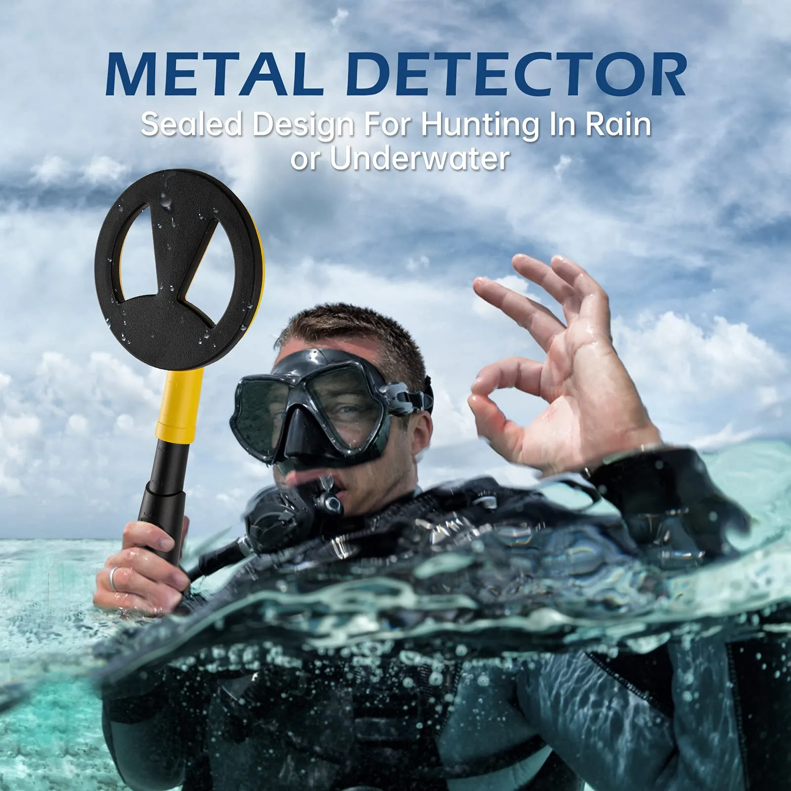 GLGLMA Underwater Metal Detector Pinpointer for Adults & Kids, Fully Waterproof Metal Detecting MD-780, Coin, Treasure Hunting Fun