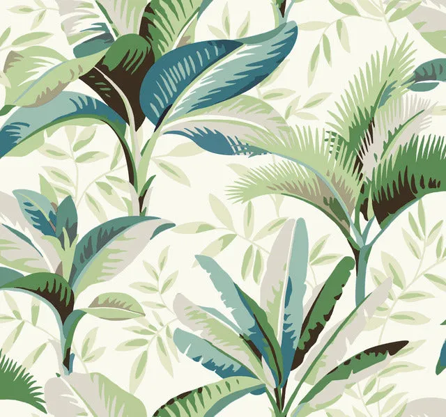 GO8202 Summerhouse Peacock Wallpaper-Blue/Green