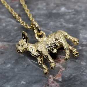 Gold Calf Necklace made in 14kt yellow gold vermeil with 3D Calf