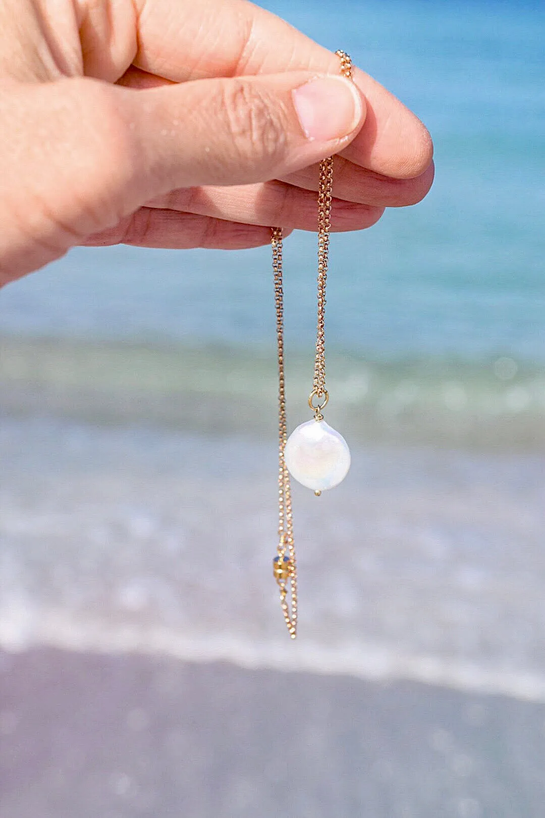 Gold Coin Pearl Necklace