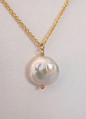 Gold Coin Pearl Necklace