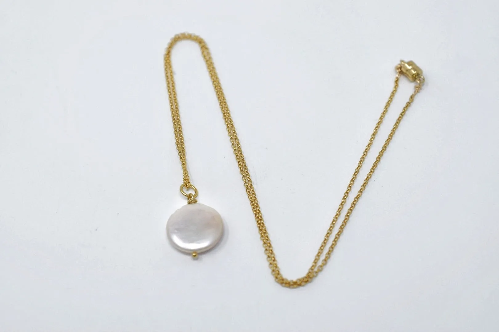 Gold Coin Pearl Necklace