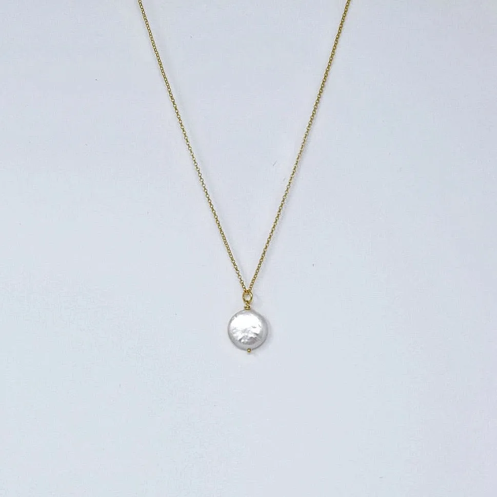 Gold Coin Pearl Necklace