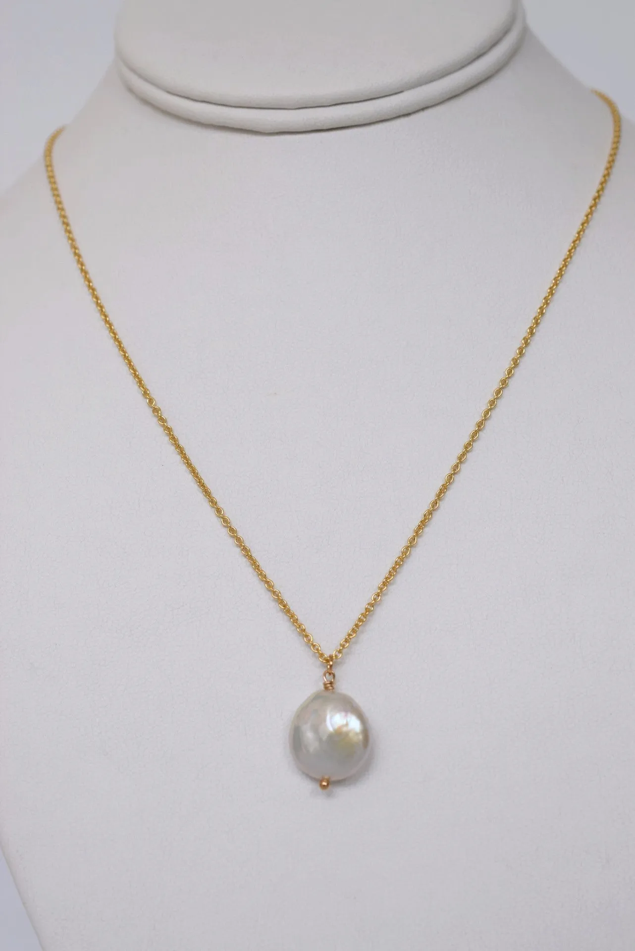 Gold Coin Pearl Necklace