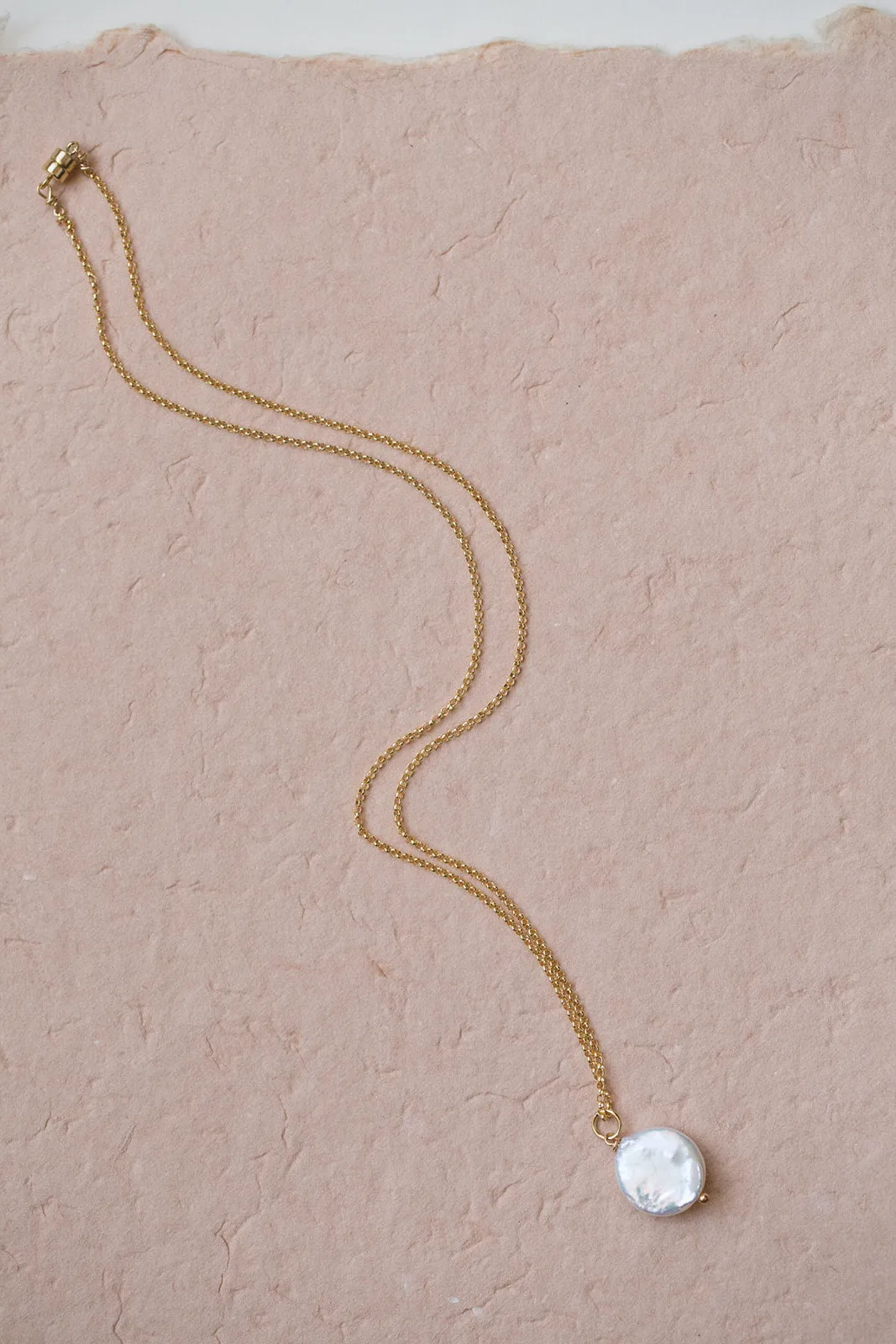 Gold Coin Pearl Necklace