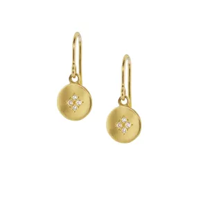 Gold   Diamond Four Star Wave Earrings