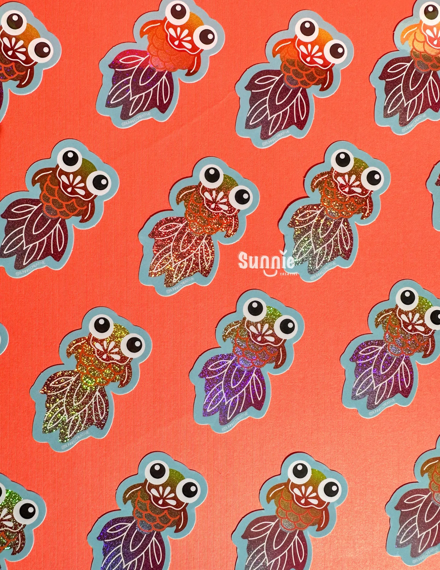 Gold Fish Glitter Sticker