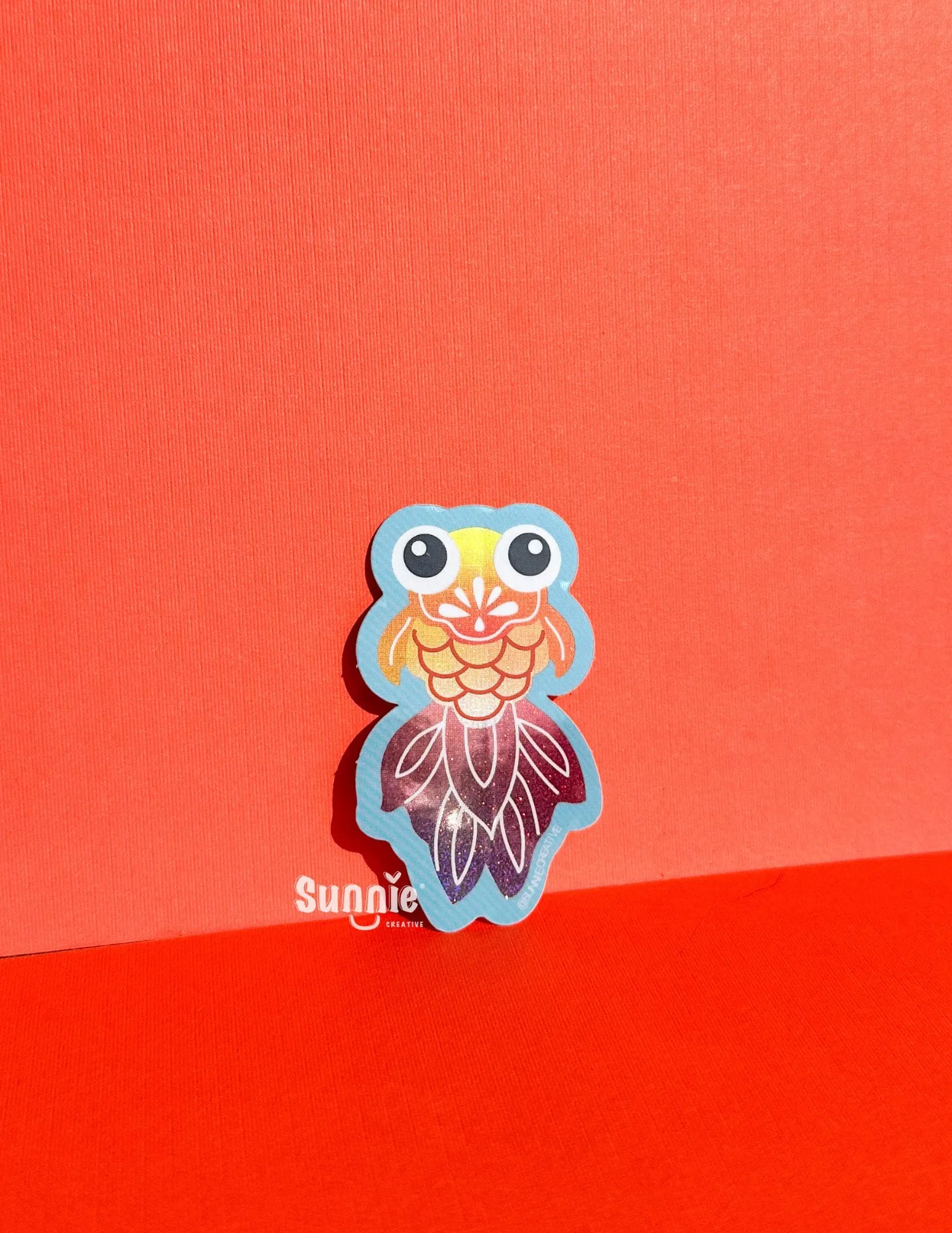 Gold Fish Glitter Sticker