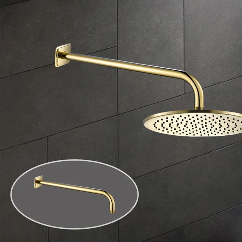 Gold Wall Mounted Round Shower Arm 400mm