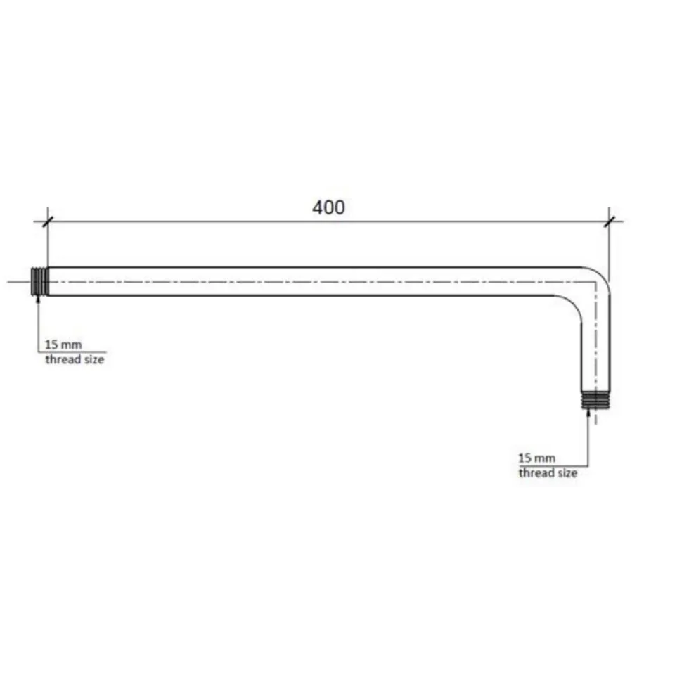 Gold Wall Mounted Round Shower Arm 400mm