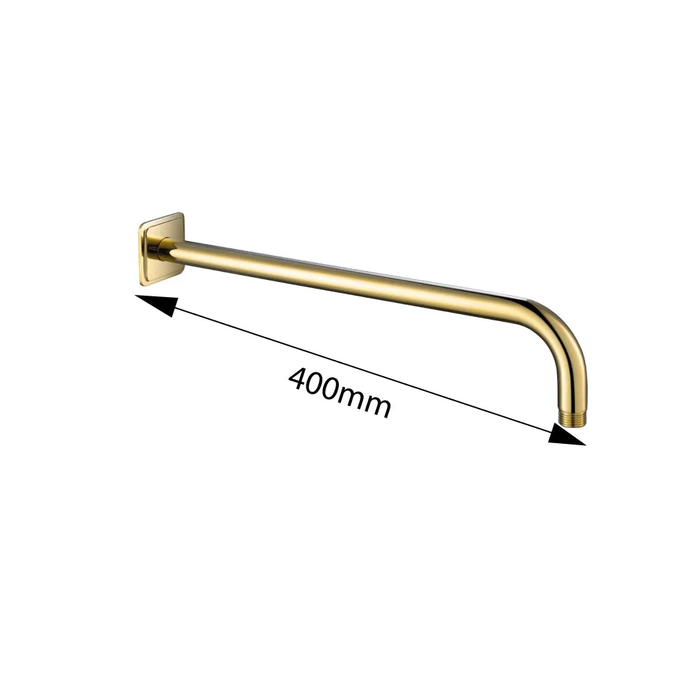 Gold Wall Mounted Round Shower Arm 400mm