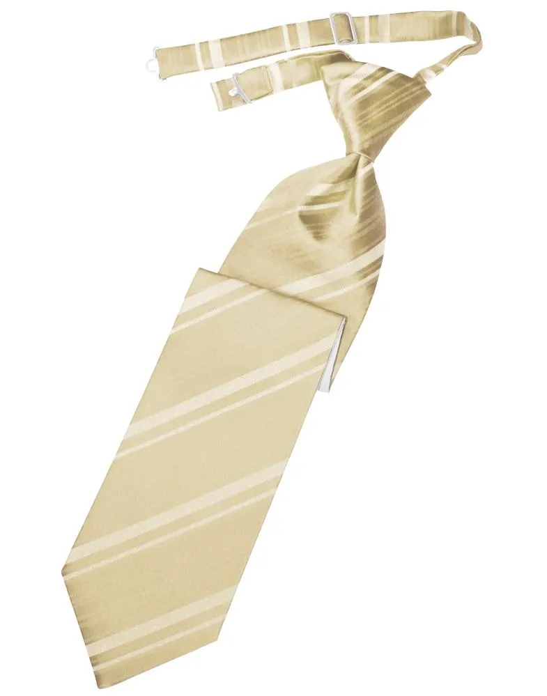 Golden Striped Satin Necktie