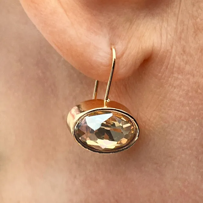 gorgeous citron oval earrings