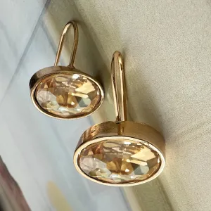 gorgeous citron oval earrings