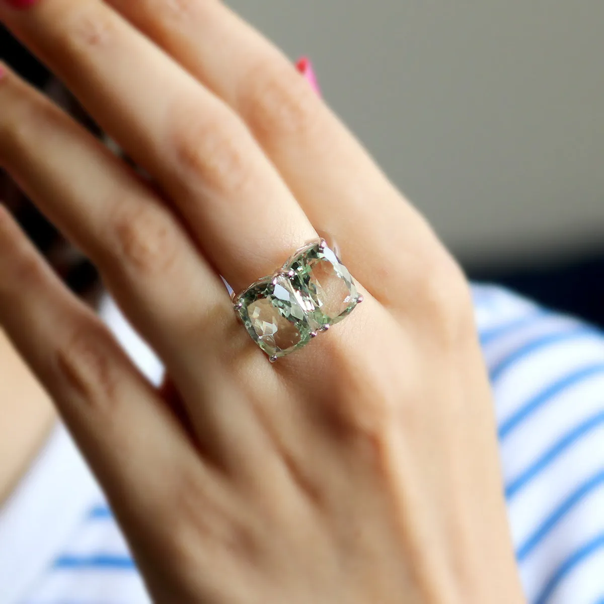 Green Amethyst Fine Ring
