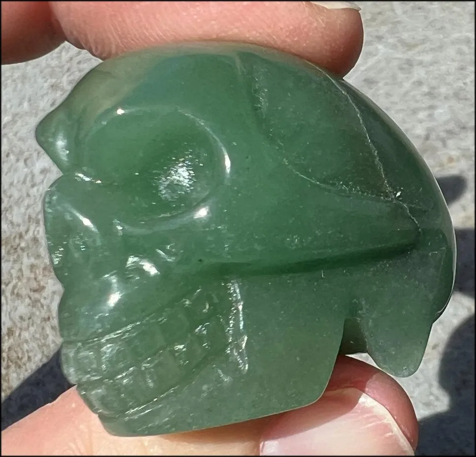 Green Aventurine CRYSTAL SKULL - Get moving again, Renewal