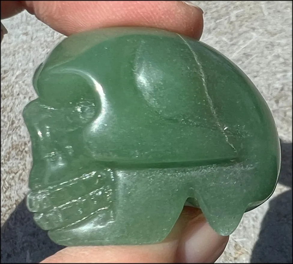 Green Aventurine CRYSTAL SKULL - Get moving again, Renewal