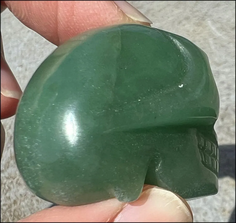 Green Aventurine CRYSTAL SKULL - Get moving again, Renewal