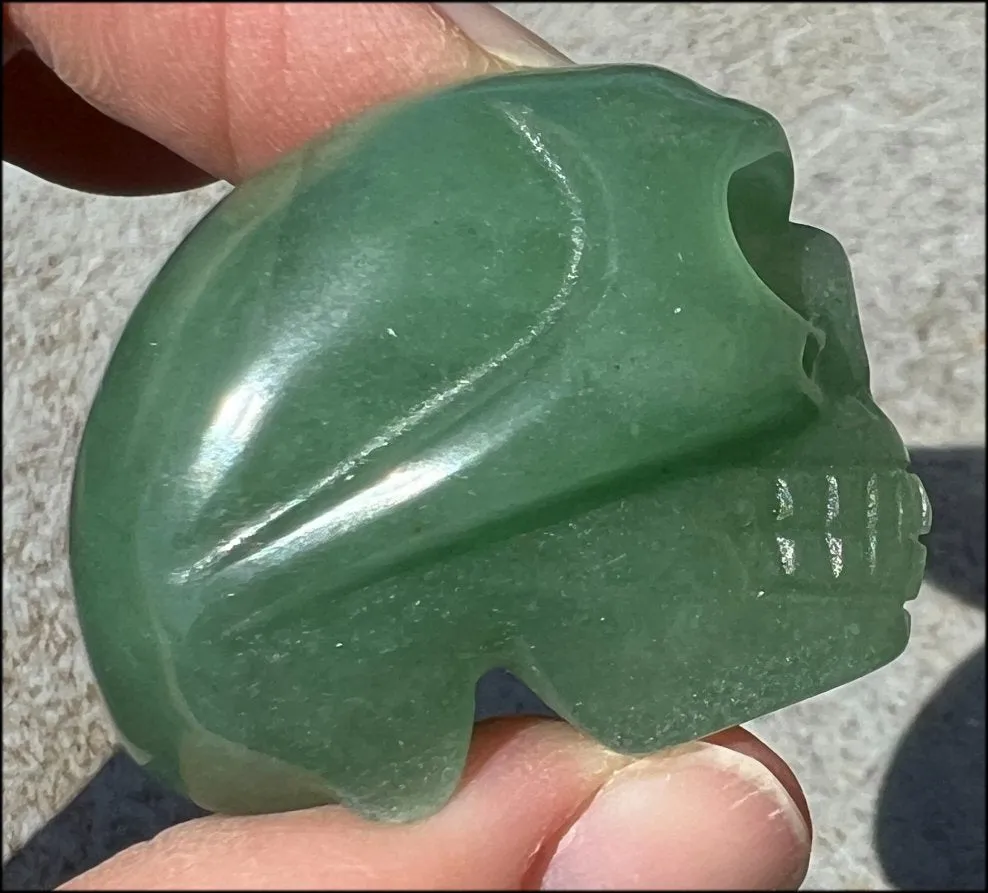 Green Aventurine CRYSTAL SKULL - Get moving again, Renewal