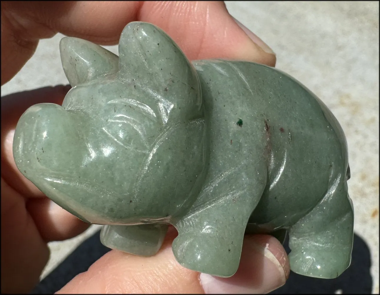 Green Aventurine PIG Totem - Get moving after being stuck!- with Synergy 8  years