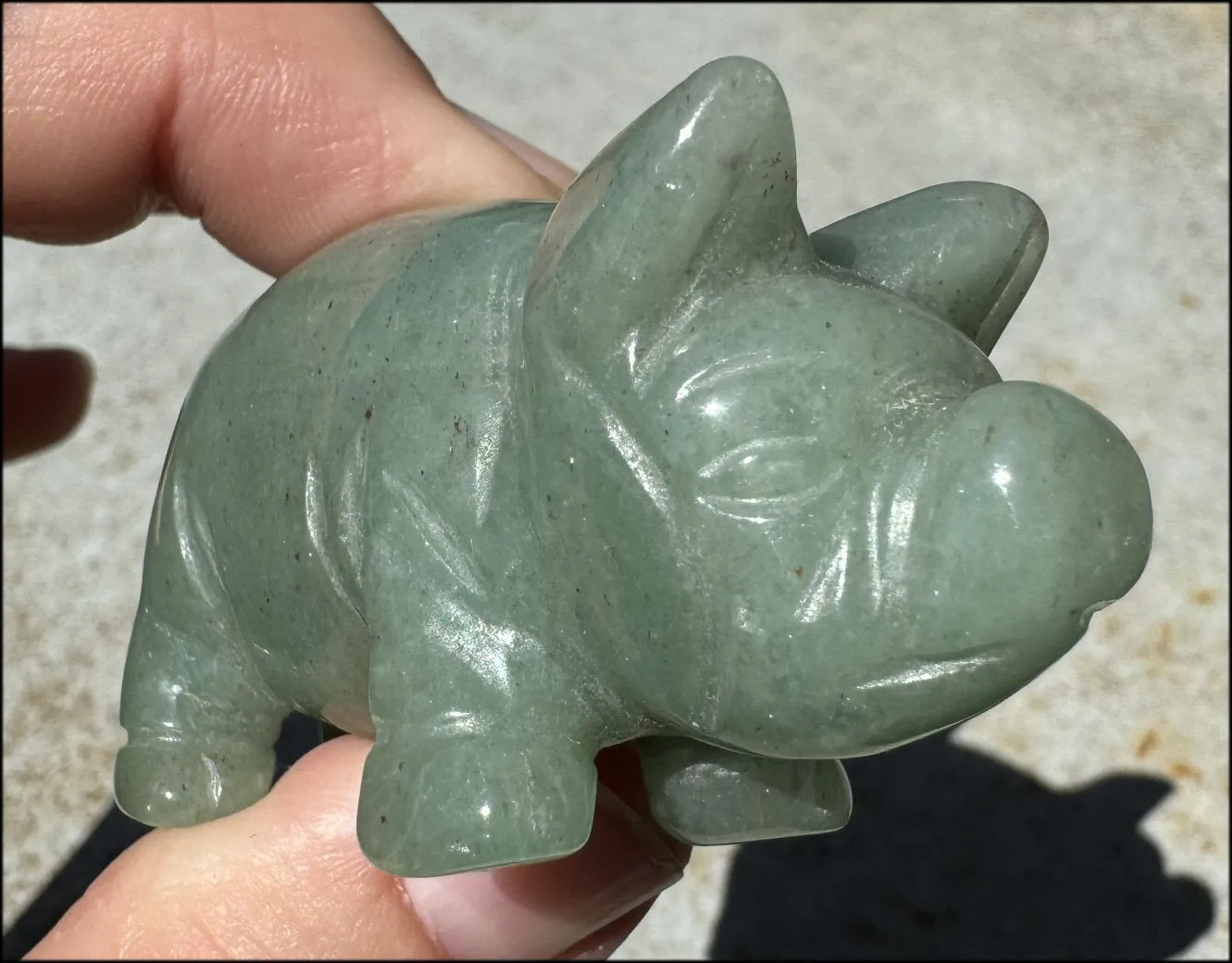 Green Aventurine PIG Totem - Get moving after being stuck!- with Synergy 8  years