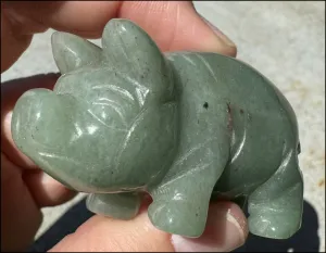 Green Aventurine PIG Totem - Get moving after being stuck!- with Synergy 8  years