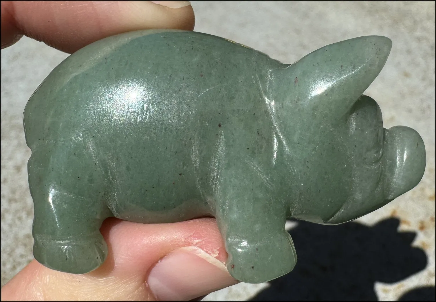 Green Aventurine PIG Totem - Get moving after being stuck!- with Synergy 8  years